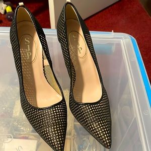 SJP by Sarah Jessica Parker  Black Fishnet Fawn Pump